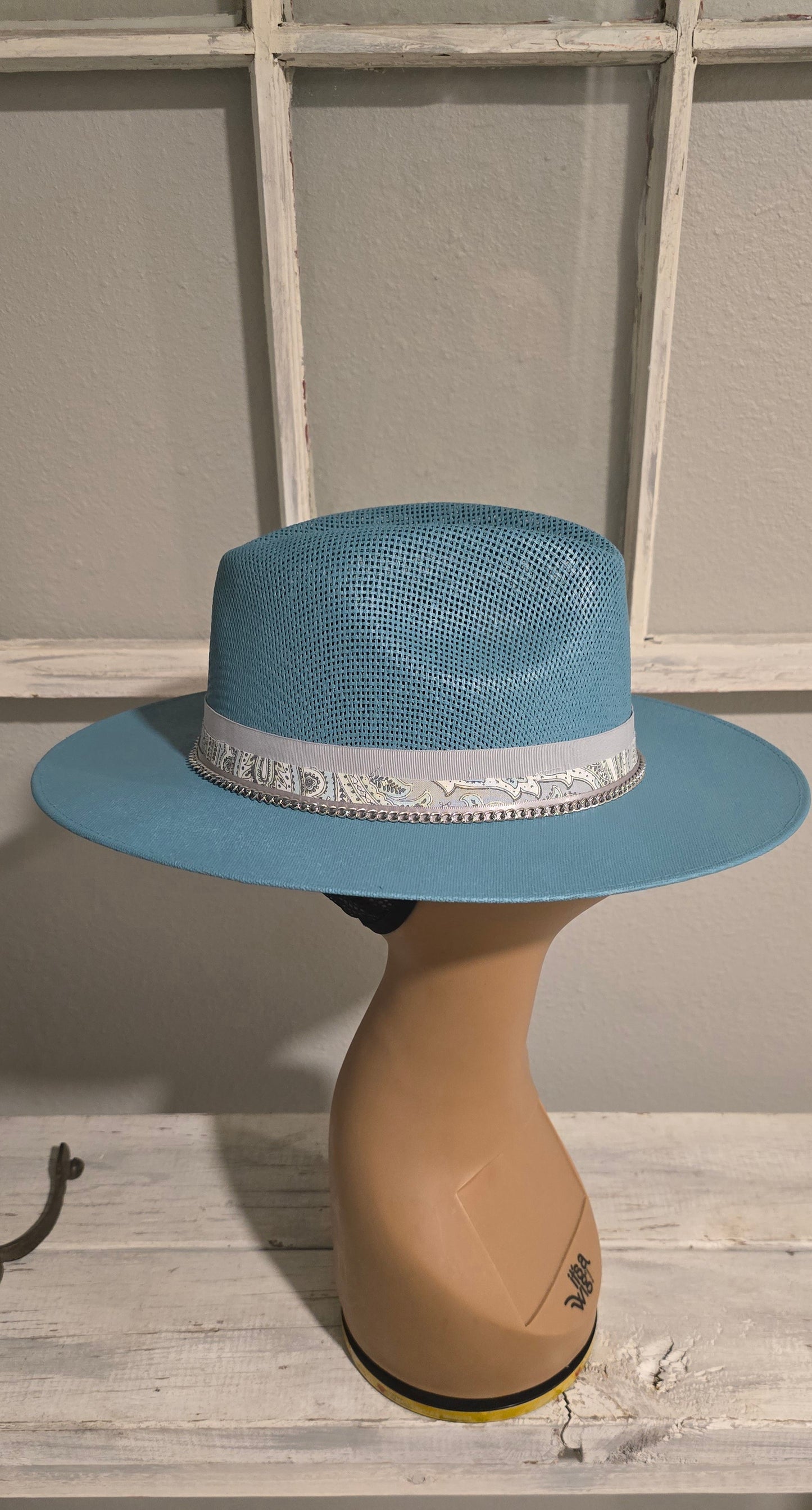 Turquoise Straw Hat