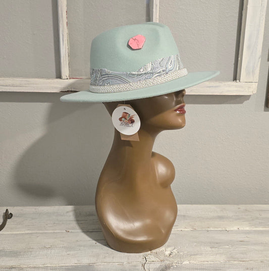 Mint & Pink Fedora