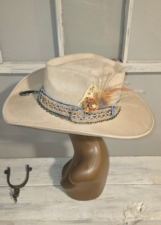 Beige Western Suade with Denim