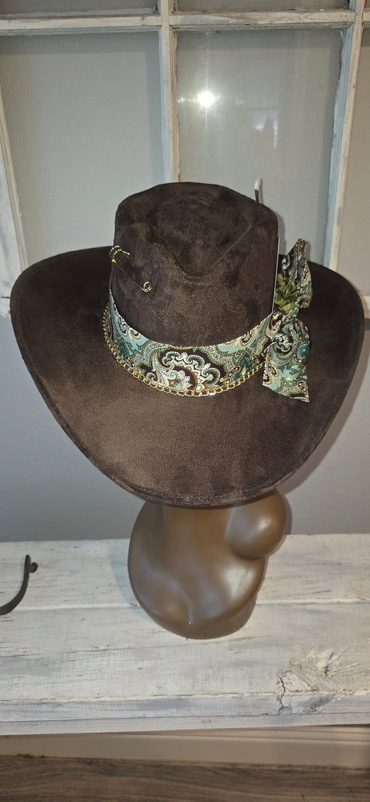 Chocolate Suade Western Hat