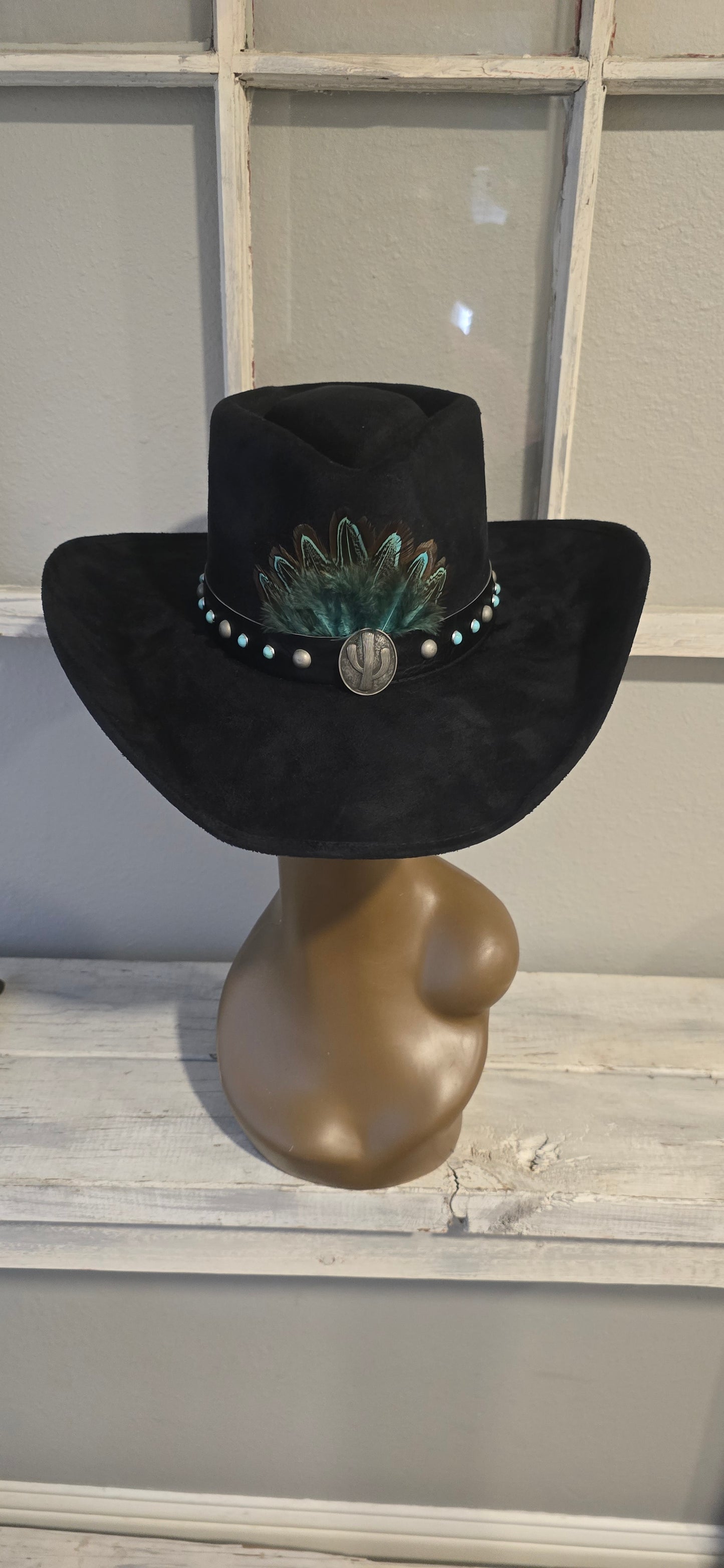 Black/Turquoise Feathers